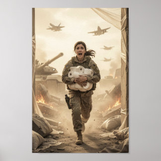 Courage in Chaos and Quiet Irony Poster