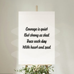 Courage inspirational mini poem poster