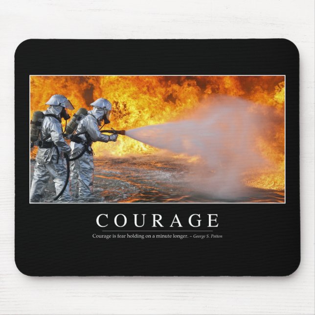 Courage: Inspirational Quote Mouse Pad (Front)