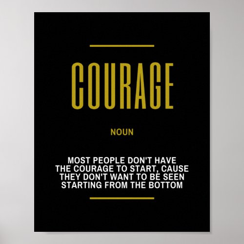 Courage Inspirational Quote On Success Poster