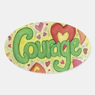 Courage Inspirational Word Art Label Stickers