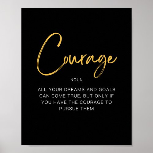 Courage Inspiring Quote Poster