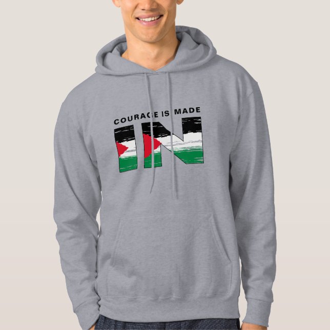 COURAGE IS MADE IN PALESTINE | Free Palestine Hoodie (Front)