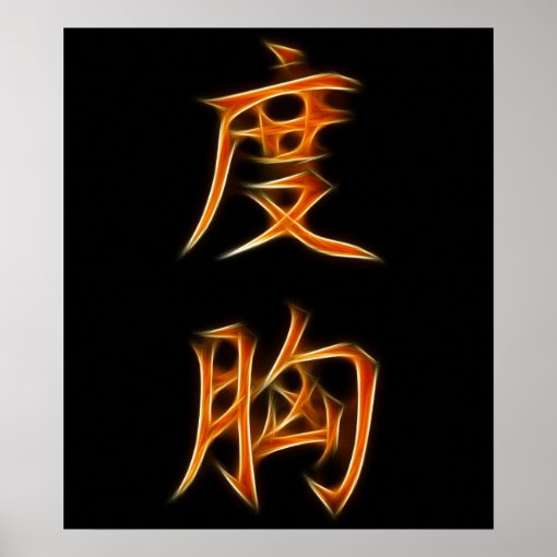 Courage Japanese Kanji Symbol Poster | Zazzle