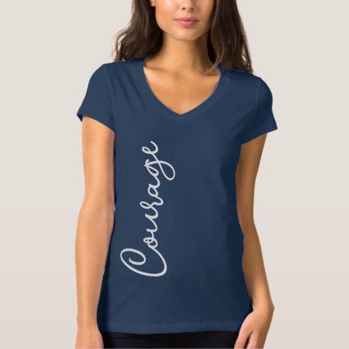 Courage Letter Print T Shirt Womens Casual Style
