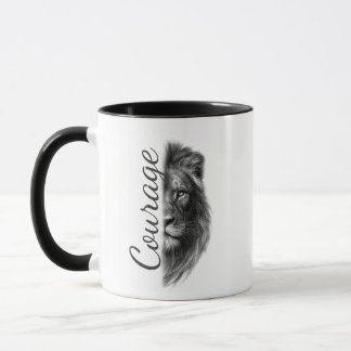 Courage Lion Artistic Minimal-  Mug