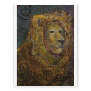 Courage Lion Faces Maureen Girard Whimsical Temporary Tattoos