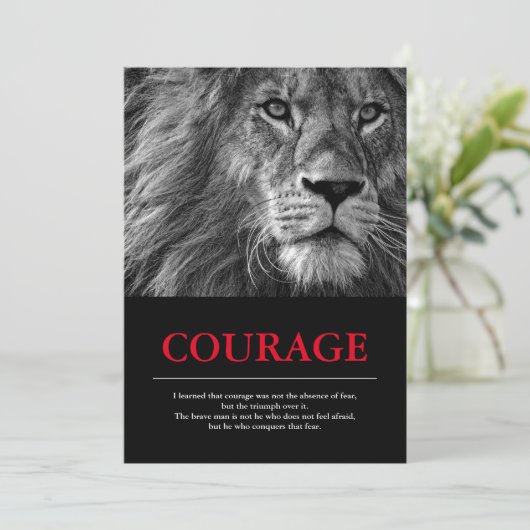 Courage Lion Motivational Inspirational (Standing Front)