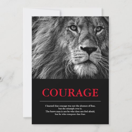 Courage Lion Motivational Inspirational