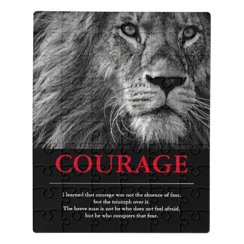 Courage Lion Motivational Inspirational Jigsaw Puzzle