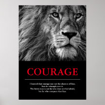 Poster Motivation Lion Solitaire - Toile Canvas - Art Mural - Non Encadré/Encadré Au Choix