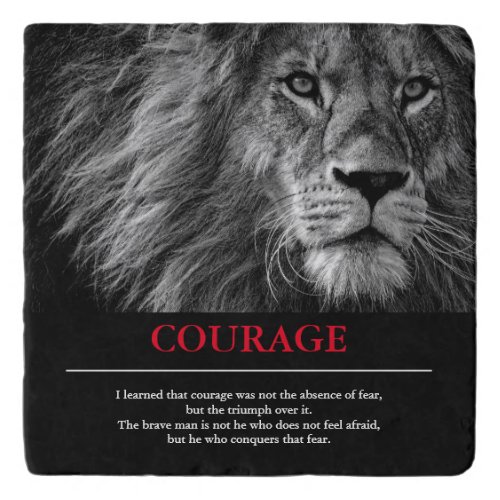 Courage Lion Motivational Inspirational Trivet