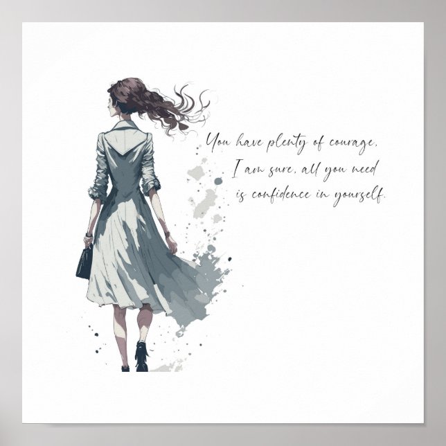 Courage Motivational Art Poster (Front)