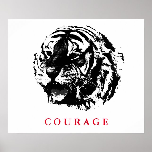 Courage Motivational Tiger Pop Art Posters (Front)