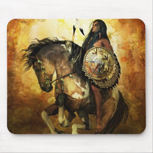 Courage Native American Warrior Mouse Pad