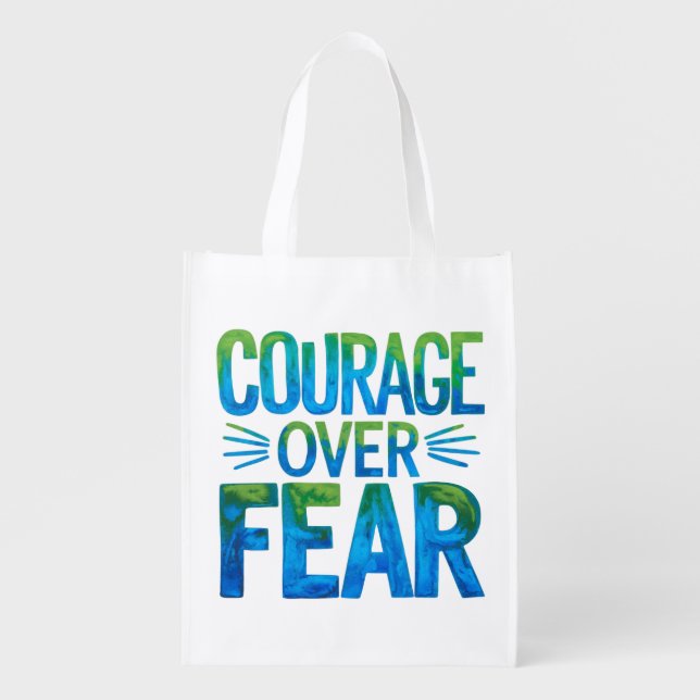 Courage over fear grocery bag (Front)