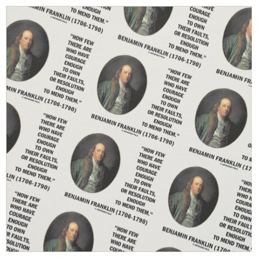 Courage Own Their Faults Resolution Franklin Quote Fabric