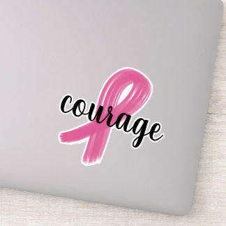 Courage Pink Ribbon Breast Cancer Sticker