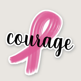 Courage - Pink Ribbon Cancer Awareness sticker