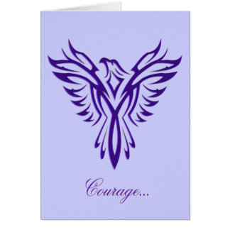 Courage - Purple Phoenix Rising blank notelet