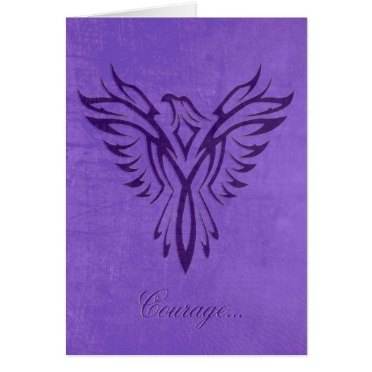 Courage - Purple Phoenix Rising, leather texture (Front)
