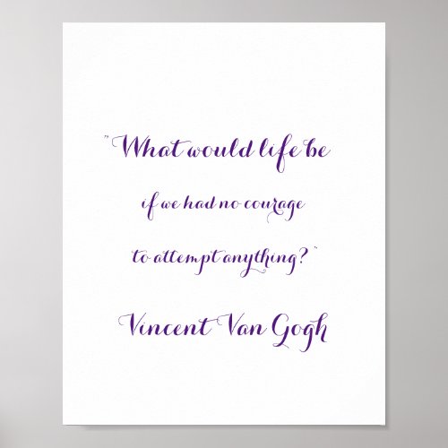 Courage Quote by Vincent Van Gogh Poster
