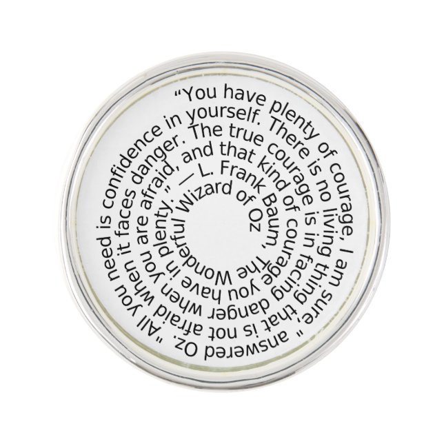 courage quote lapel pin (Front)