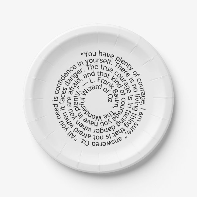 courage quote paper plates (Front)