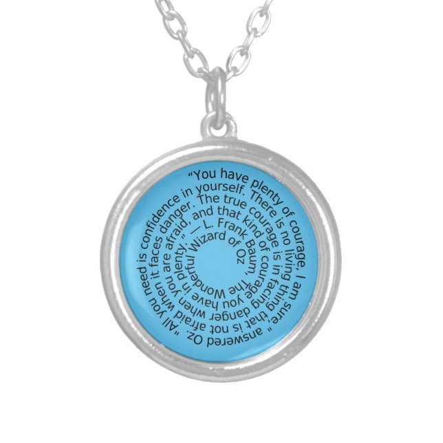 Courage quote pendant necklace (Front)