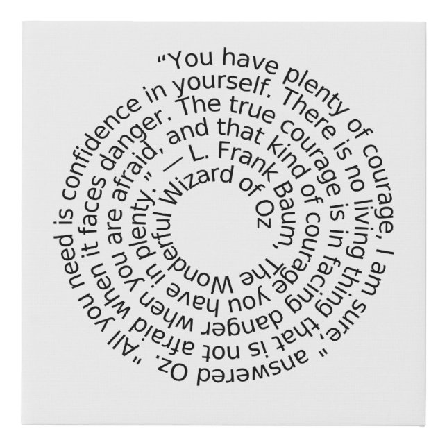 Courage quote wrapped canvas print (Front)