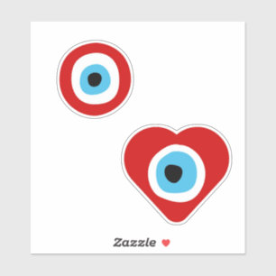 Courage Red Evil Eye Custom-Cut Vinyl Sticker