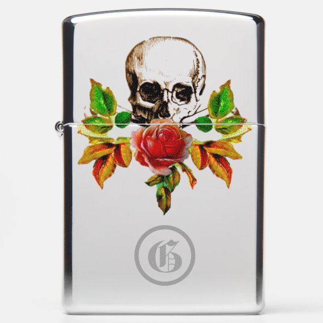 Courage Rose & Skull Zippo Lighter (Front)