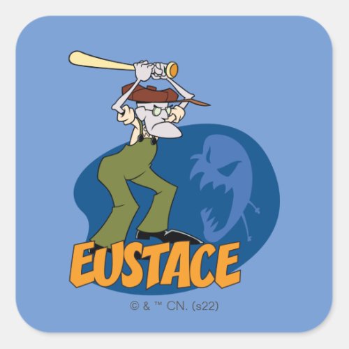 Courage the Cowardly Dog  Eustace Graphic Square Sticker