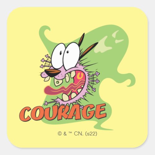 Courage the Cowardly Dog  Ghost Graphic Square Sticker