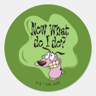 Courage the Cowardly Dog | Now What Do I Do? Classic Round Sticker