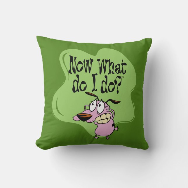 Courage the Cowardly Dog | Now What Do I Do? Throw Pillow (Front)