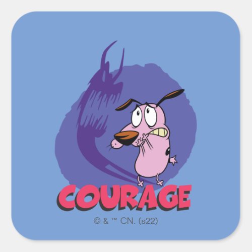 Courage the Cowardly Dog  Shadow Graphic Square Sticker