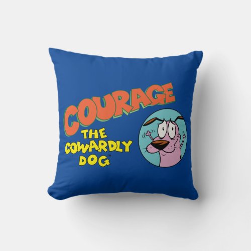 Courage the Cowardly Dog  Show Logo Throw Pillow