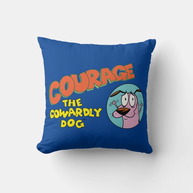 Courage the Cowardly Dog | Show Logo Throw Pillow (Front)