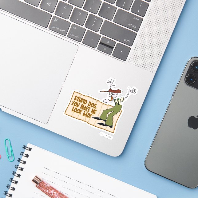 Courage the Cowardly Dog | You Make Me Look Bad! Sticker (Laptop w/ iPhone)
