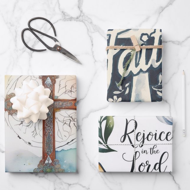 Courage Through Faith Wrapping Paper Sheets (Front)