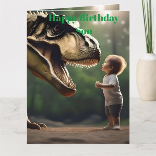 Courage Unleashed A Small Boy Faces the T_Rex Card