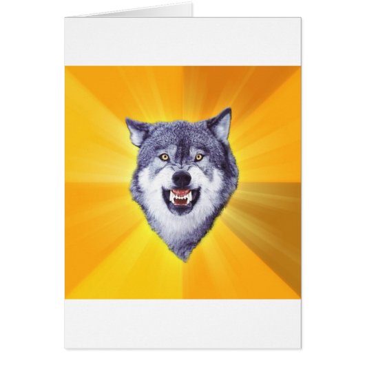 Courage Wolf Advice Animal Internet Meme Cards (Front)