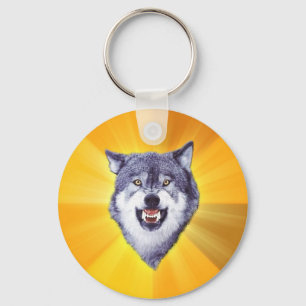 Courage Wolf Advice Animal Internet Meme Keychain