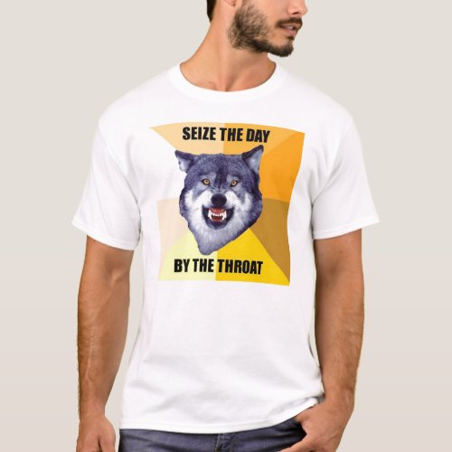 Courage Wolf Pain seize the day by the throat T_Shirt