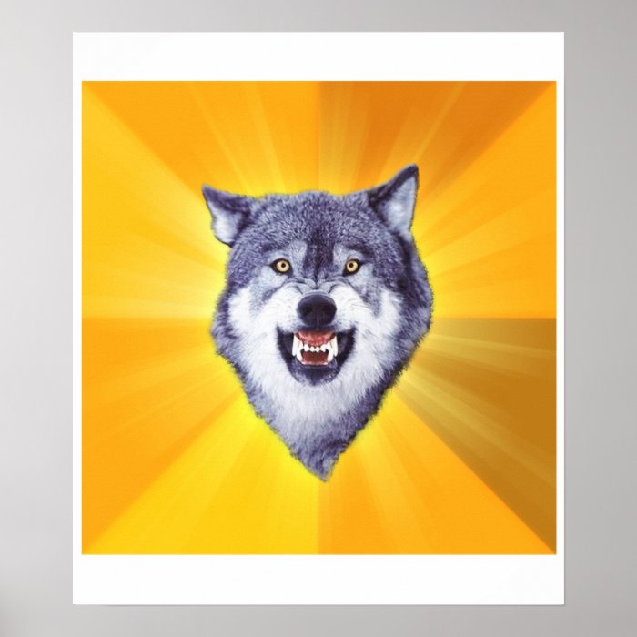 Courage Wolf Print