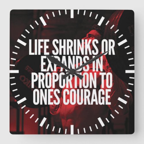 Courage _ Workout Motivational Square Wall Clock