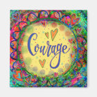 Courage Yellow Whimsical Hearts Colorful Trendy