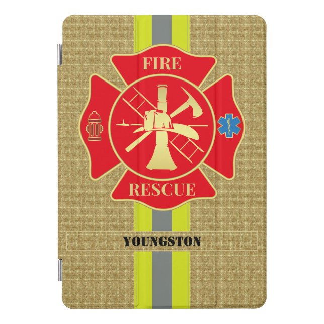 Courageous Firefighter Maltese Cross Design iPad Pro Cover (Front)