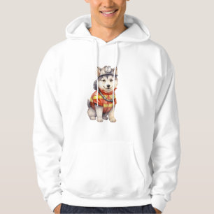 Courageous Firefighter Siberian Husky Dog Honoring Hoodie